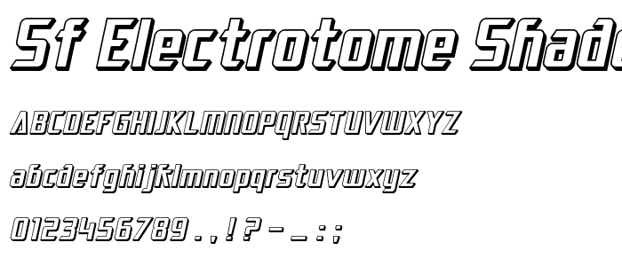 SF Electrotome Shaded Oblique font